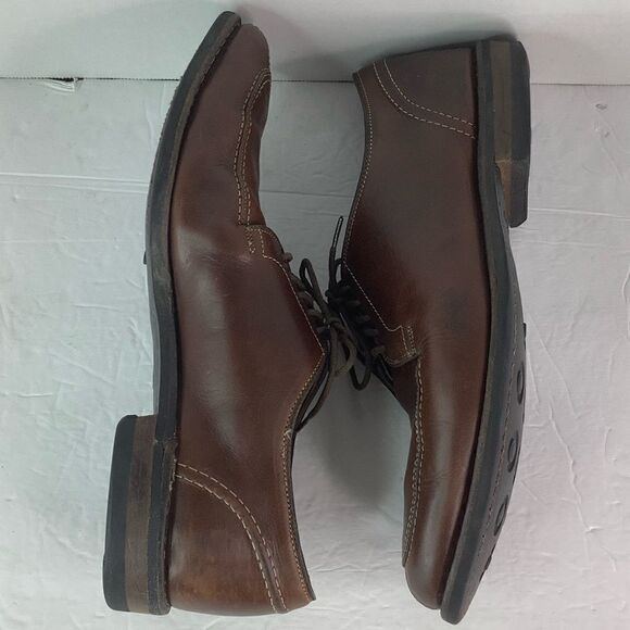 Allen Edmonds Clark Street Lace Up Oxford Men Dress Brown Leather Shoes 9 - Picture 4 of 10